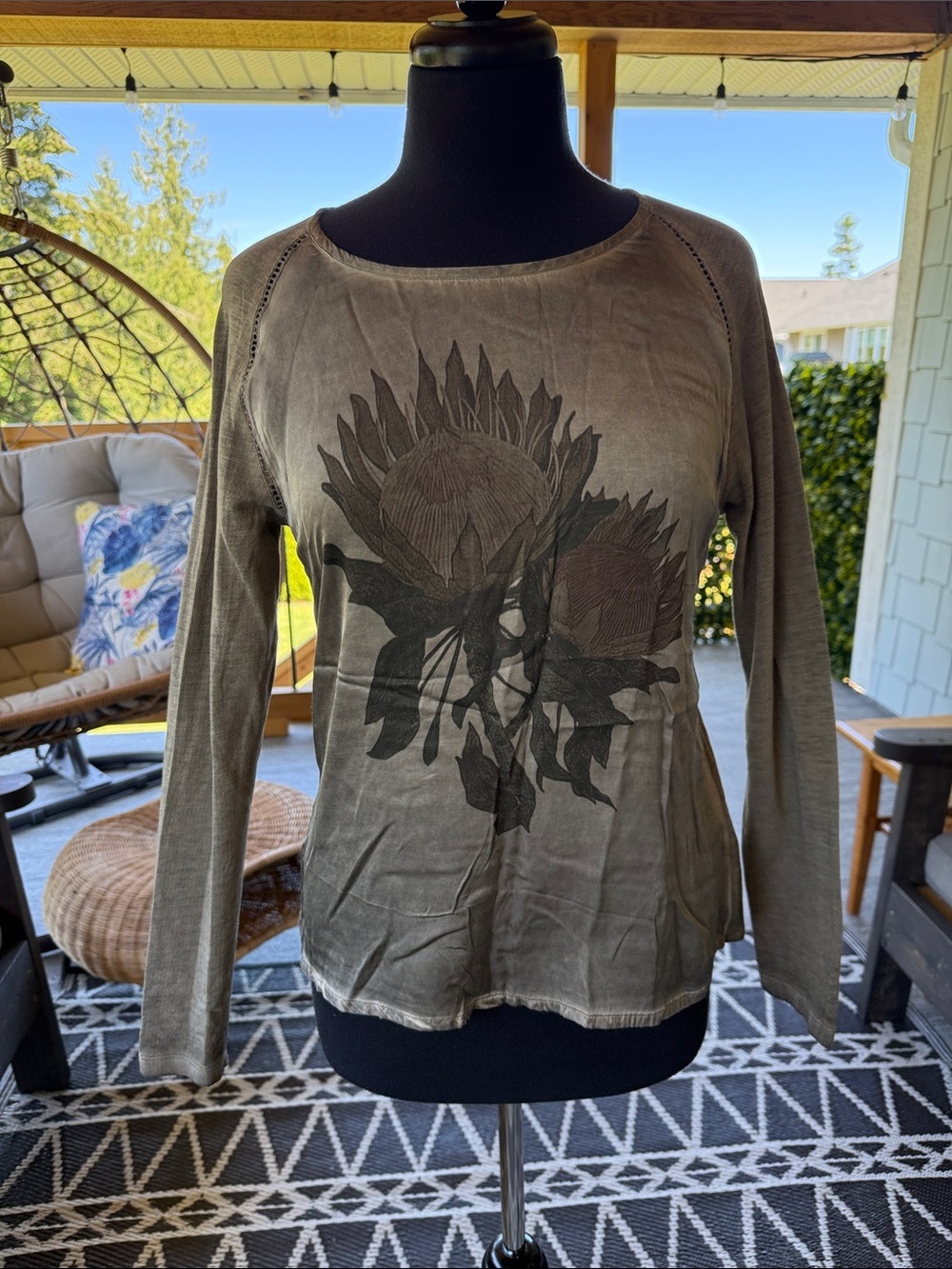 Nile | Taupe Thistle Print Long Sleeve